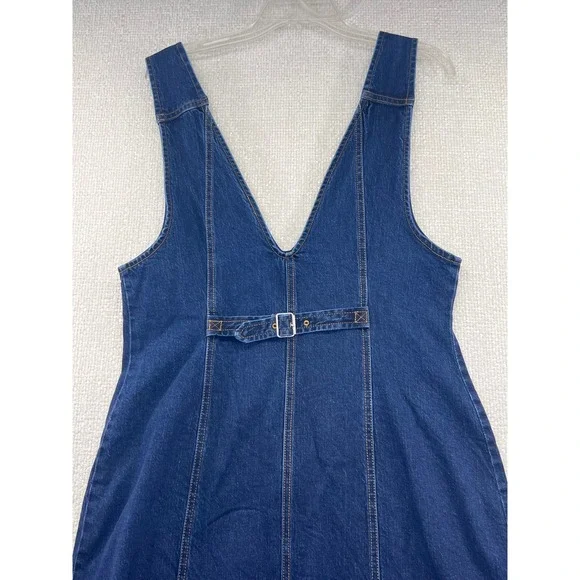 Pilcro Anthropologie Women's Denim Dress Sleeveless Button Front Belted V-Neck - Picture 9 of 14